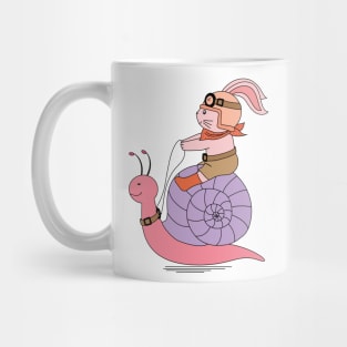 rabbit riding a slug Mug